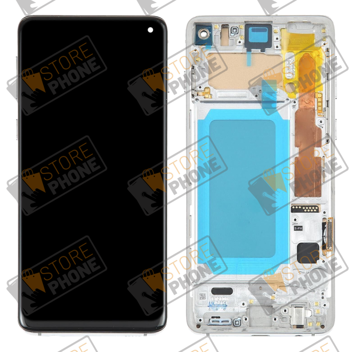 Ecran Complet In-Cell Samsung Galaxy S10 SM-G973 Blanc