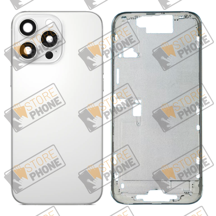 Châssis Arrière Nu Apple iPhone 16 Pro Max Titane Blanc