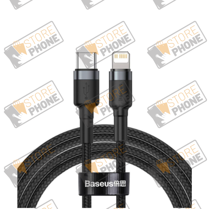 Câble Baseus Cafule Lightning vers USB-C (1M) Noir