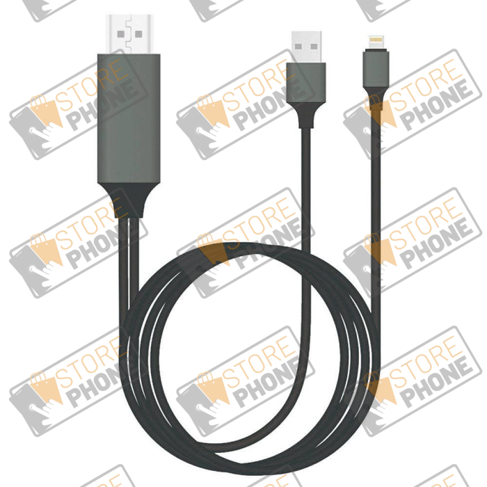 Câble Lightning vers HDMI 2K (2M) Noir