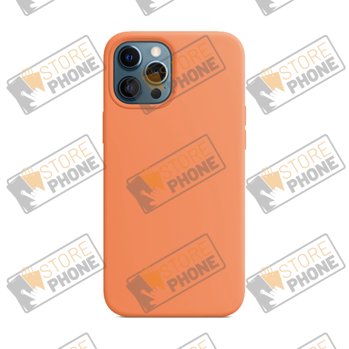 Coque Silicone iPhone 12 Pro Max Orange Électrique