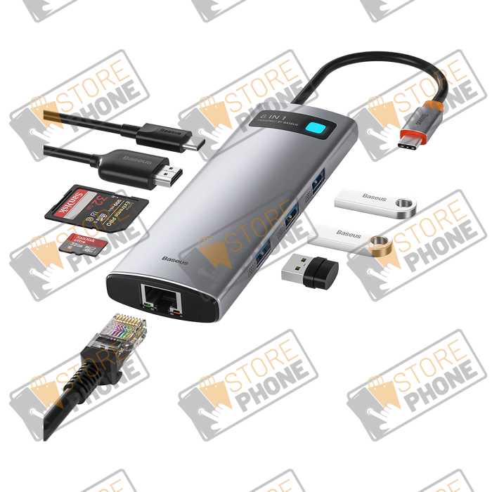 Hub USB-C Baseus 8 en 1 100W