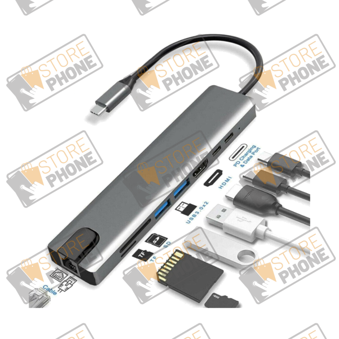 Hub USB-C 8 en 1 100W