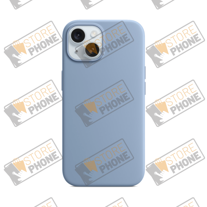 Coque Silicone MagSafe iPhone 15 Bleu d'hiver
