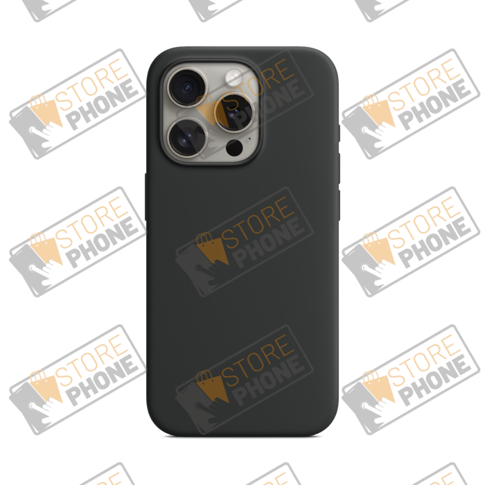 Coque Silicone MagSafe iPhone 15 Pro Noir