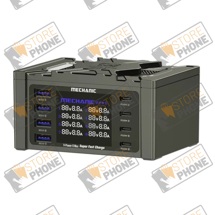 Station de Charge 8 Ports MECHANIC V-Power 8 Max 115W + Charge Sans Fil